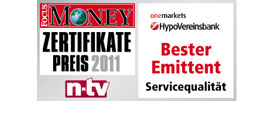 2011 FOCUS MONEY Certificate Awards 1st place: Best Issuer, Service Quality